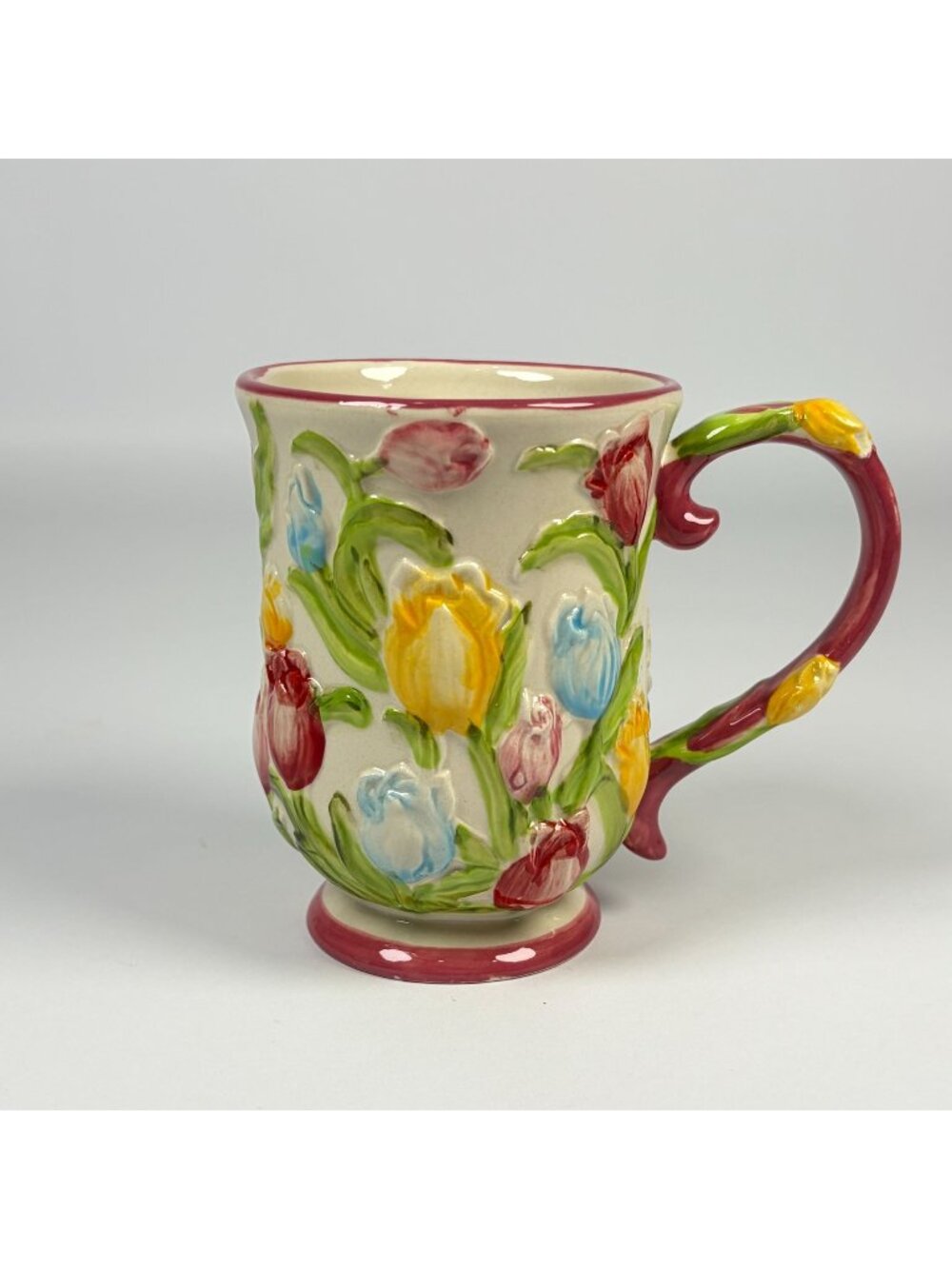 Temp-Tations by Tara Figural Floral Tulip Mug Ceramic 12 oz Cottagecore 820862